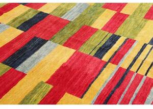 Tappeto Gabbeh Fine Geometrico Giallo Rosso 184x227 Cm