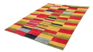 Tappeto Gabbeh Fine Geometrico Giallo Rosso 184x227 Cm