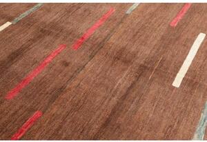 Tappeto Gabbeh Fine Geometrico Marrone Rosso Quadrato 220x234 Cm