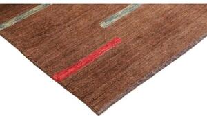 Tappeto Gabbeh Fine Geometrico Marrone Rosso Quadrato 220x234 Cm