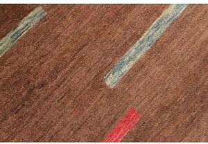 Tappeto Gabbeh Fine Geometrico Marrone Rosso Quadrato 220x234 Cm