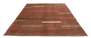 Tappeto Gabbeh Fine Geometrico Marrone Rosso Quadrato 220x234 Cm
