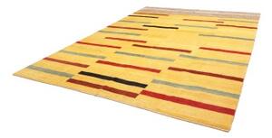 Tappeto Gabbeh Fine Geometrico Giallo Rosso 265x345 Cm