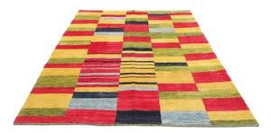 Tappeto Gabbeh Fine Geometrico Giallo Rosso 184x227 Cm