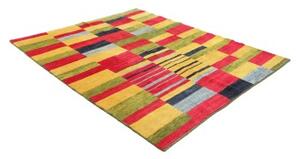 Tappeto Gabbeh Fine Geometrico Giallo Rosso 184x227 Cm