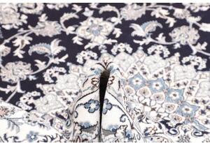 Tappeto Nain Kashmar Medaglione Floreale Blu Scuro Avorio 248x290 Cm