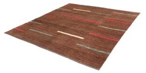 Tappeto Gabbeh Fine Geometrico Marrone Rosso Quadrato 220x234 Cm