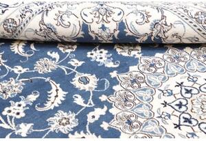 Tappeto Nain Kashmar Medaglione Floreale Blu Avorio 197x312 Cm