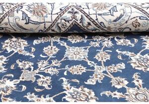 Tappeto Nain Kashmar Floreale Blu Avorio Quadrato 196x210 Cm