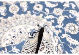 Tappeto Nain Kashmar Medaglione Floreale Blu Avorio 197x312 Cm