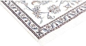 Tappeto Nain Kashmar Medaglione Floreale Avorio Blu 88x140 Cm