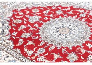 Tappeto Nain Kashmar Medaglione Floreale Rosso Avorio 193x250 Cm
