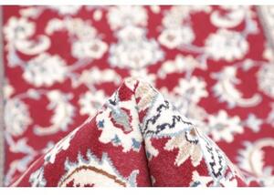 Tappeto Nain Kashmar Medaglione Floreale Rosso Bianco Corsia 80x293 Cm