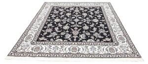 Tappeto Nain Kashmar Floreale Blu Scuro Bianco Avorio Quadrato 195x200 Cm