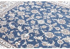 Tappeto Nain Kashmar Floreale Blu Avorio Quadrato 196x210 Cm