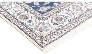 Tappeto Nain Kashmar Floreale Blu Avorio Quadrato 196x210 Cm
