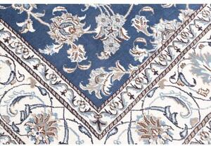 Tappeto Nain Kashmar Floreale Blu Avorio Quadrato 196x210 Cm