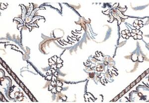 Tappeto Nain Kashmar Medaglione Floreale Avorio Blu 88x140 Cm