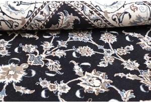 Tappeto Nain Kashmar Floreale Blu Scuro Bianco Avorio Quadrato 195x200 Cm