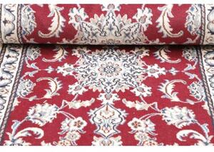 Tappeto Nain Kashmar Medaglione Floreale Rosso Bianco Corsia 80x293 Cm