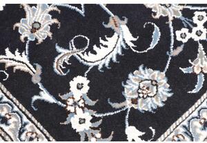 Tappeto Nain Kashmar Medaglione Floreale Blu Notte Bianco 85x143 Cm