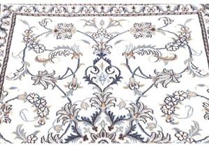 Tappeto Nain Kashmar Medaglione Floreale Avorio Blu 88x140 Cm