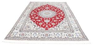 Tappeto Nain Kashmar Medaglione Floreale Rosso Avorio 193x250 Cm