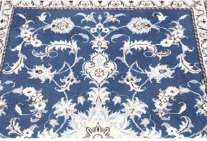 Tappeto Nain Kashmar Medaglione Floreale Blu Bianco 88x140 Cm