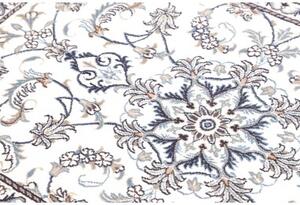 Tappeto Nain Kashmar Medaglione Floreale Avorio Blu 88x140 Cm