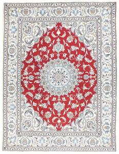 Tappeto Nain Kashmar Medaglione Floreale Rosso Avorio 193x250 Cm