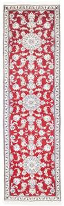 Tappeto Nain Kashmar Medaglione Floreale Rosso Bianco Corsia 80x293 Cm