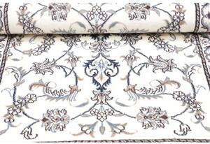 Tappeto Nain Kashmar Medaglione Floreale Avorio Blu 88x140 Cm