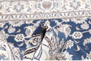 Tappeto Nain Kashmar Floreale Blu Avorio Quadrato 196x210 Cm