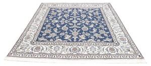 Tappeto Nain Kashmar Floreale Blu Avorio Quadrato 196x210 Cm