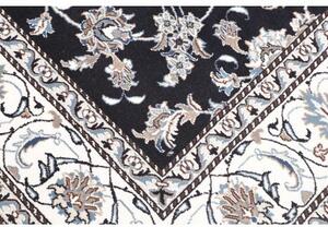 Tappeto Nain Kashmar Floreale Blu Scuro Bianco Avorio Quadrato 195x200 Cm