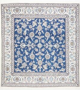 Tappeto Nain Kashmar Floreale Blu Avorio Quadrato 196x210 Cm
