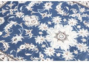 Tappeto Nain Kashmar Medaglione Floreale Blu Bianco 88x140 Cm