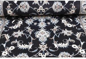 Tappeto Nain Kashmar Medaglione Floreale Blu Notte Bianco 85x143 Cm