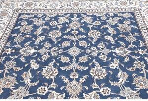Tappeto Nain Kashmar Floreale Blu Avorio Quadrato 196x210 Cm