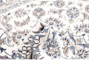 Tappeto Nain Kashmar Medaglione Floreale Avorio Blu Rotondo 244x246 Cm