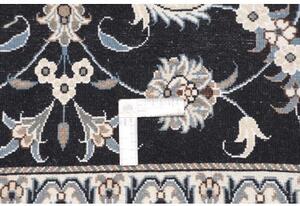Tappeto Nain Kashmar Medaglione Floreale Blu Notte Bianco 85x143 Cm