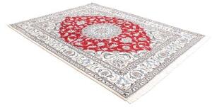 Tappeto Nain Kashmar Medaglione Floreale Rosso Avorio 193x250 Cm