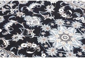 Tappeto Nain Kashmar Medaglione Floreale Blu Notte Bianco 85x143 Cm