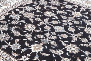 Tappeto Nain Kashmar Floreale Blu Scuro Bianco Avorio Quadrato 195x200 Cm