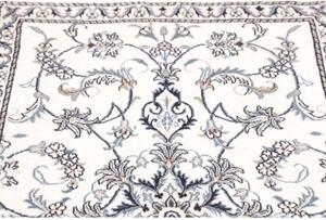 Tappeto Nain Kashmar Medaglione Floreale Avorio Blu 86x135 Cm