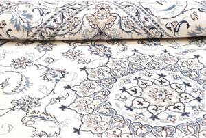 Tappeto Nain Kashmar Medaglione Floreale Avorio Blu 195x293 Cm
