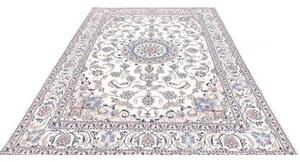 Tappeto Nain Kashmar Medaglione Floreale Avorio Blu 200x303 Cm