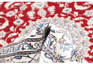 Tappeto Nain Kashmar Medaglione Floreale Rosso Bianco Avorio 198x293 Cm