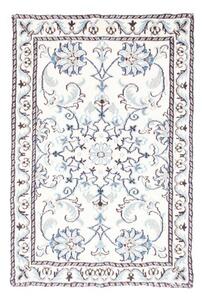 Tappeto Nain Kashmar Medaglione Floreale Avorio Blu 60x90 Cm
