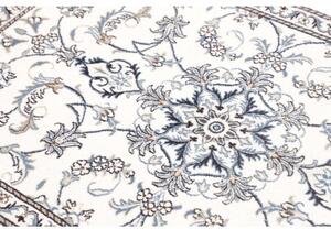 Tappeto Nain Kashmar Medaglione Floreale Avorio Blu 86x135 Cm